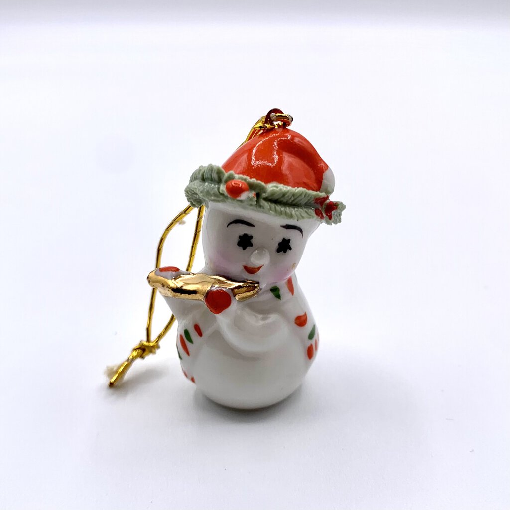 Vintage NAPCO Bone China Snowman Ornament /hgo