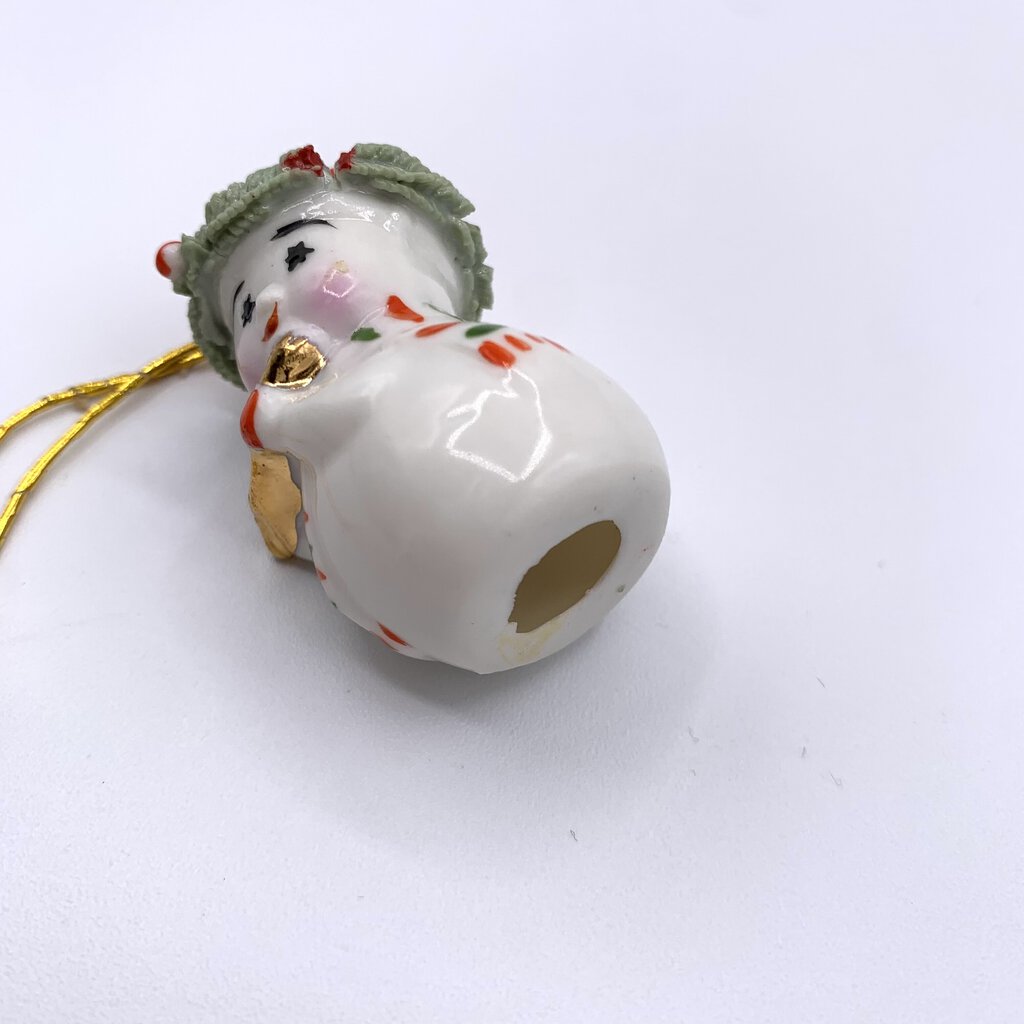 Vintage NAPCO Bone China Snowman Ornament /hgo