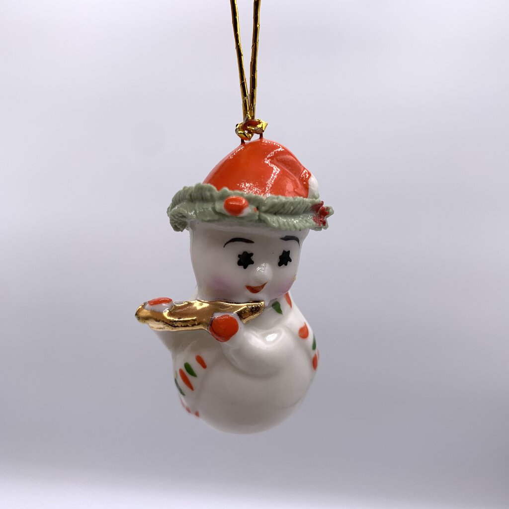 Vintage NAPCO Bone China Snowman Ornament /hgo