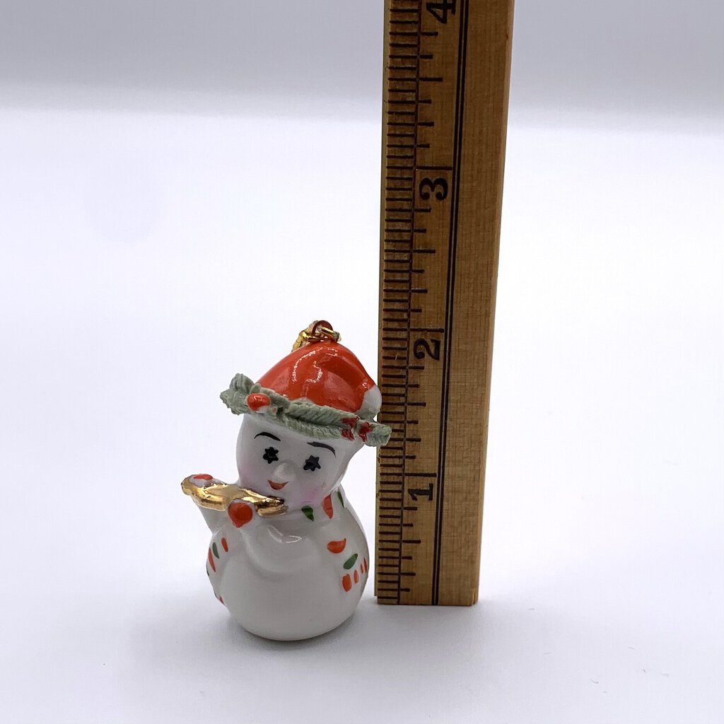 Vintage NAPCO Bone China Snowman Ornament /hgo