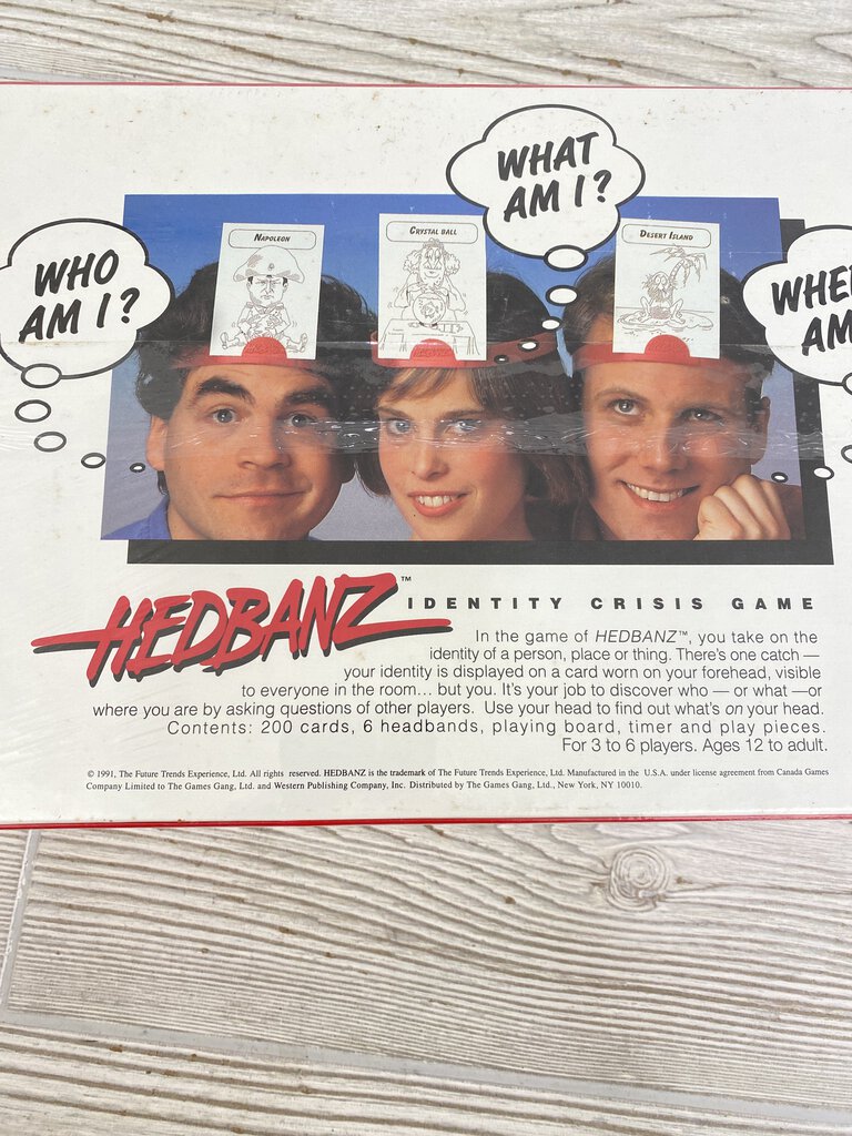 Vintage Hedbanz Identity Crisis Game 1991 New in Box /rw
