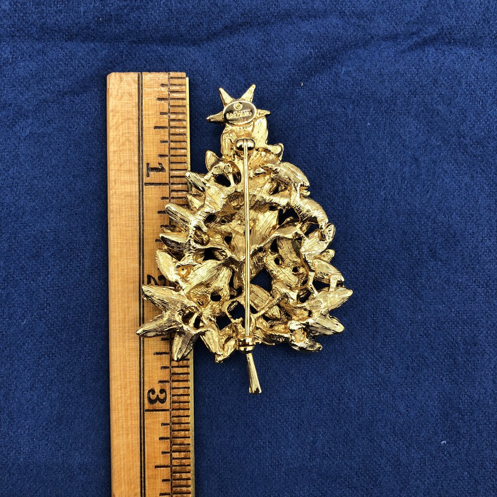 Vintage R.J. Graziano Angel Christmas Tree Brooch /b