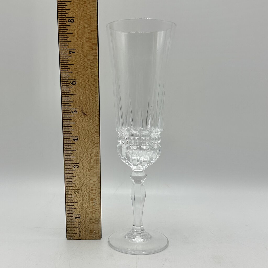 Set Of 6 Vintage Cristal D’Arques Villeneuve Lead Crystal 18cl Champagne Flutes /cb
