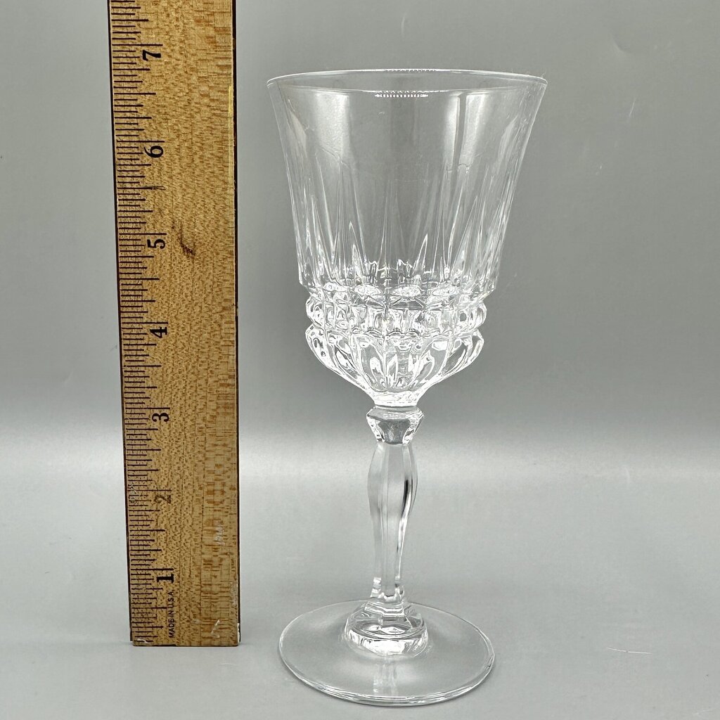 Set Of 8 Vintage Cristal D’Arques Villeneuve Lead Crystal Wine Glasses /cb