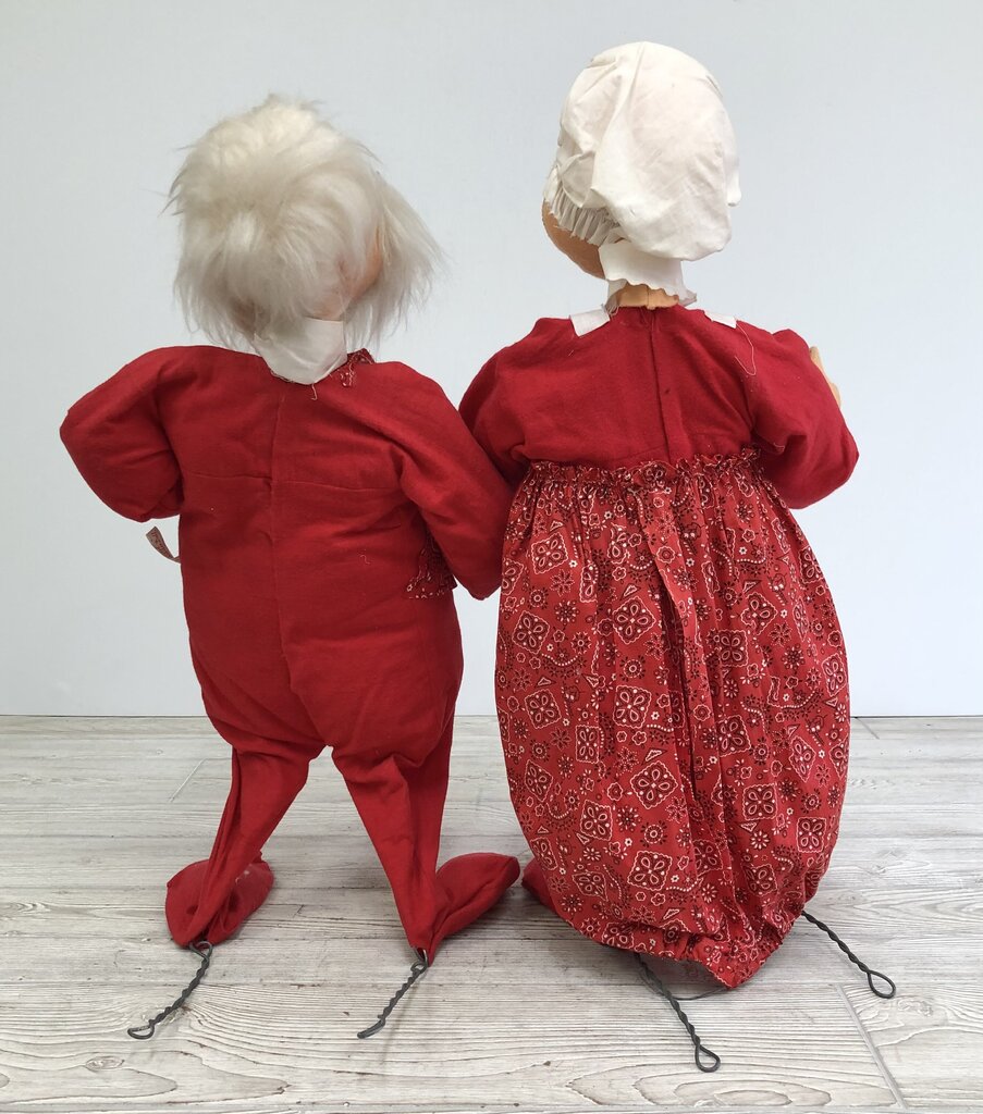 Large 1971 Annalee Santa & Mrs Santa Claus 28” Dolls /b