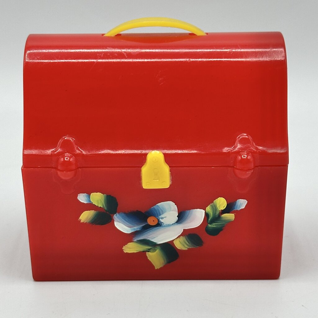 Vintage Starke Design Red Plastic Lunchbox Salt & Pepper Set - Salt & Pepper Shaker Thermos - 1950s-60s /cb