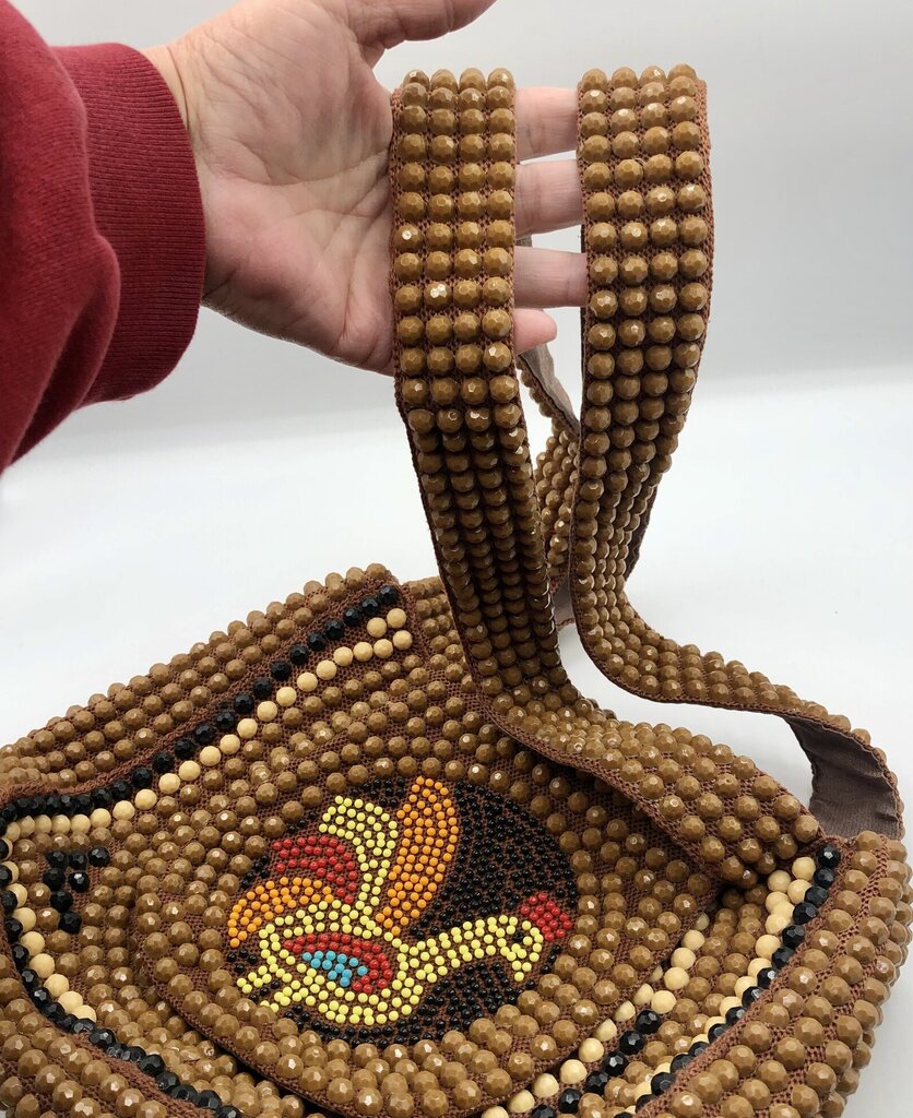 Vintage Roger Van S Beaded Handbag w/ Rooster /b