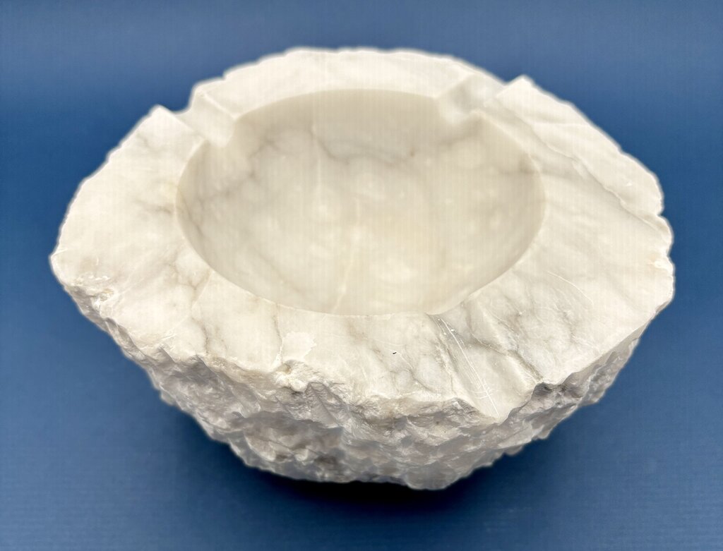Marble Hand Carved Ashtray Italy MCM /j