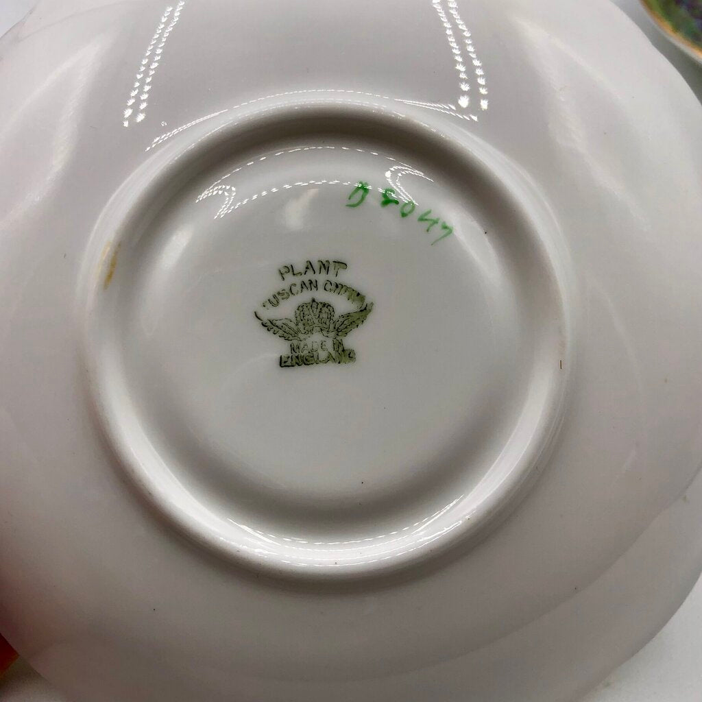 Vtg Royal Albert Wild Geranium & Ansley Yellow Primrose Teacup & Saucers /b