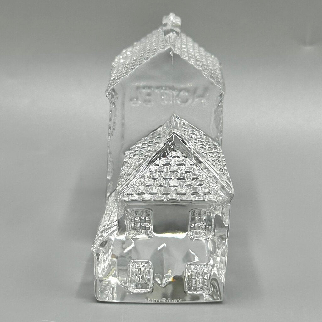 Vintage Waterford Crystal Lismore Village Hotel Sculpture/Paperweight w/Box /cb