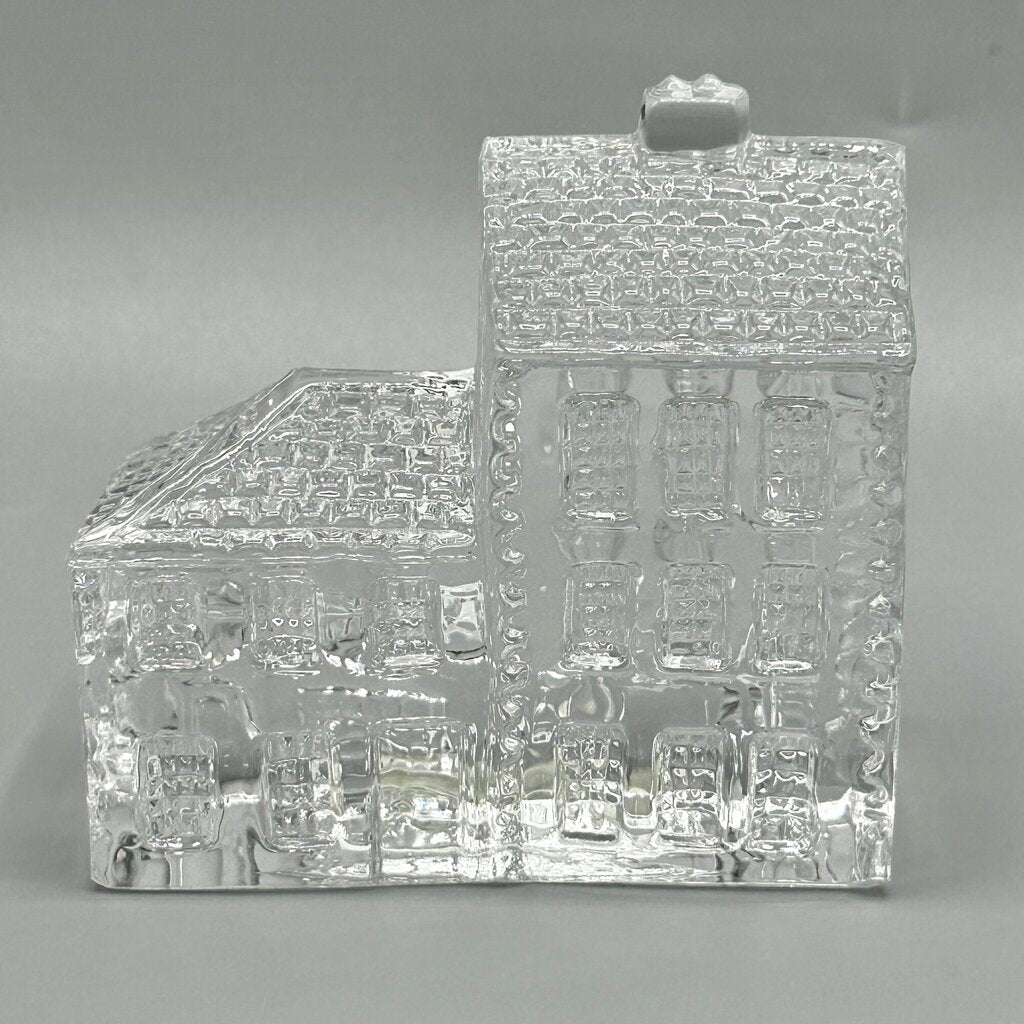 Vintage Waterford Crystal Lismore Village Hotel Sculpture/Paperweight w/Box /cb