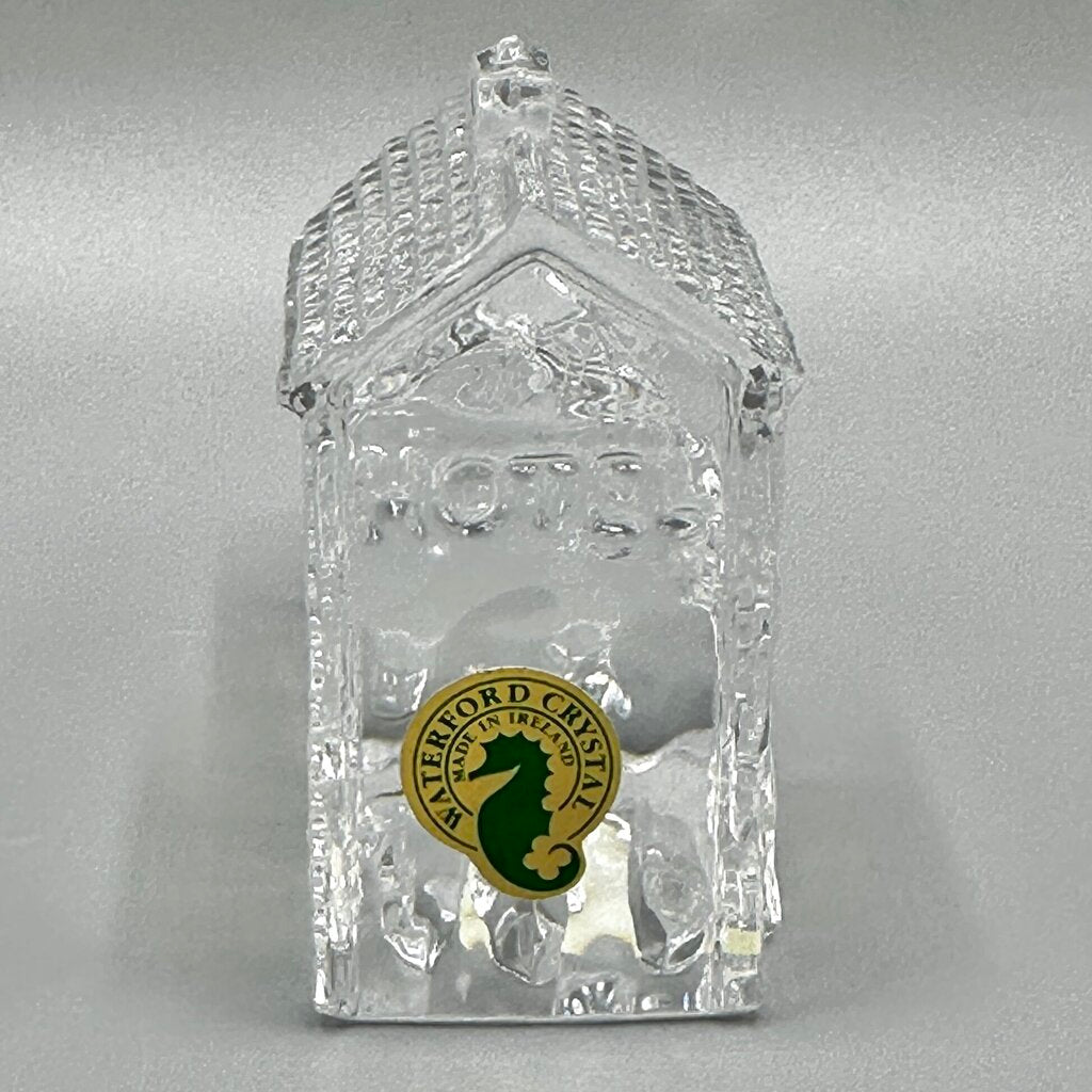 Vintage Waterford Crystal Lismore Village Hotel Sculpture/Paperweight w/Box /cb
