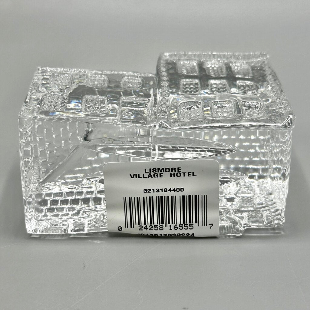 Vintage Waterford Crystal Lismore Village Hotel Sculpture/Paperweight w/Box /cb