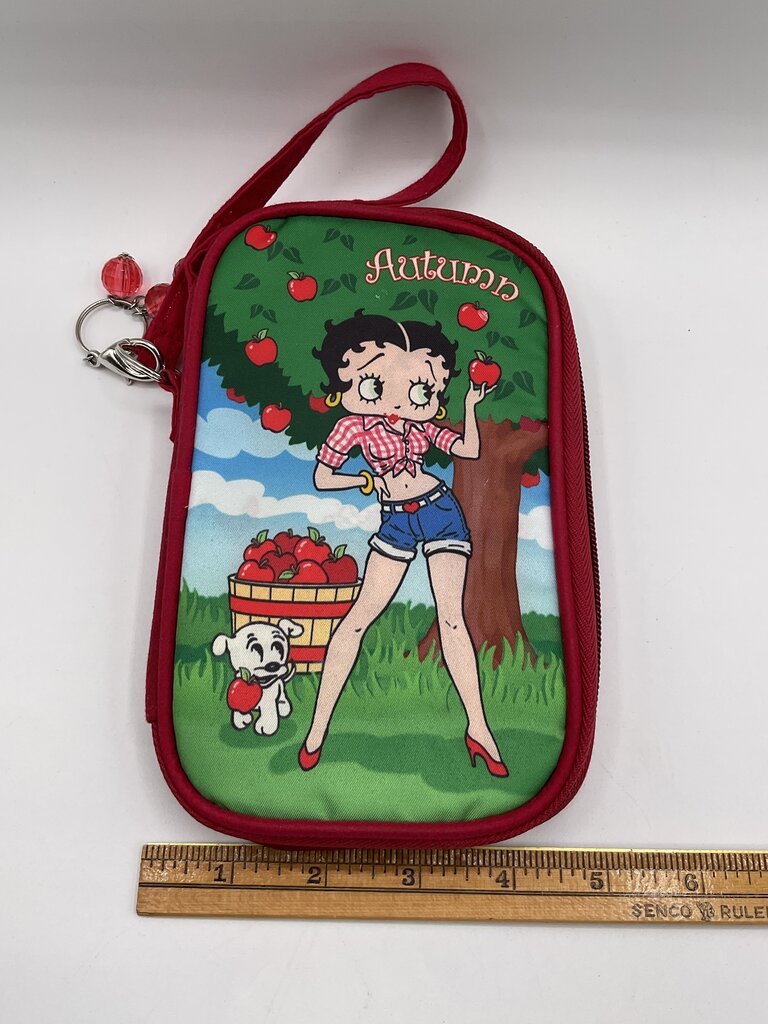 Lot of 2 Willabee & Ward Betty Boop Summer & Autumn Soft Zippered Clutch Purses /s