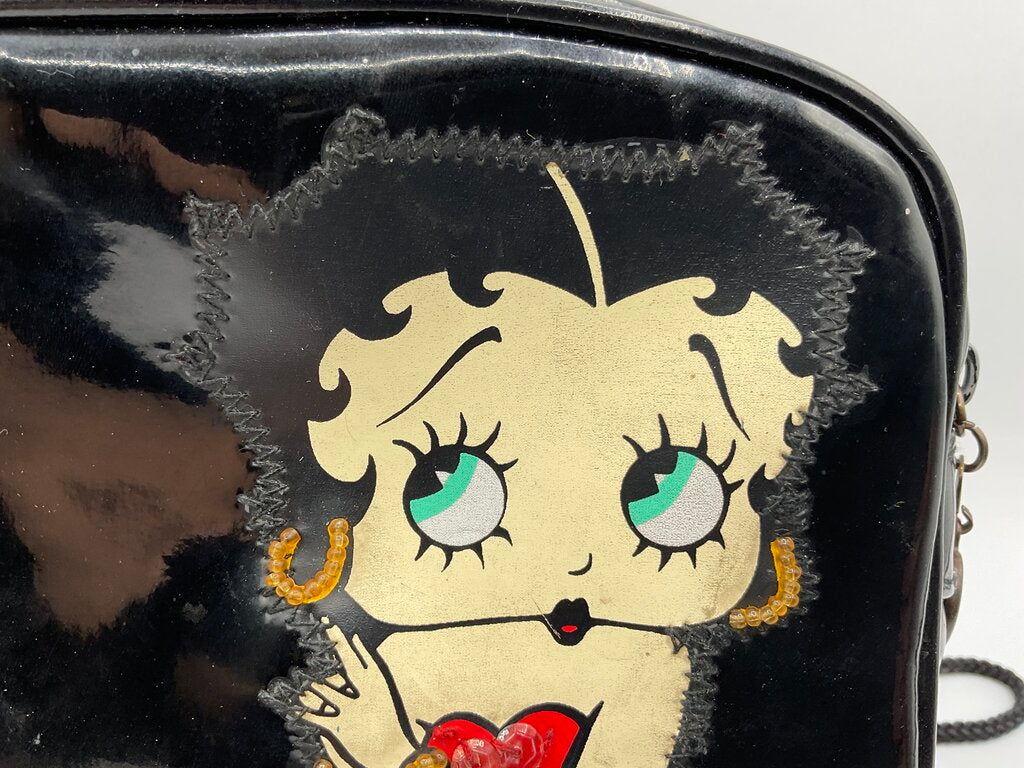 Vintage Betty Boop 1994 Black Vinyl Purse/Handbag /sb