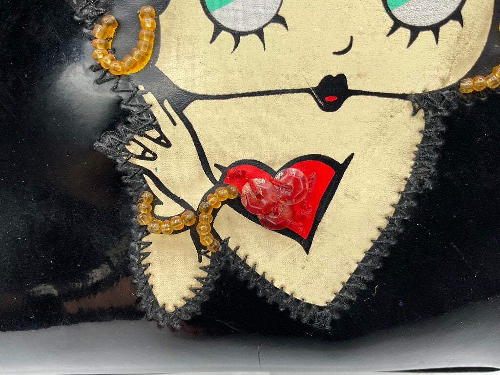 Vintage Betty Boop 1994 Black Vinyl Purse/Handbag /sb