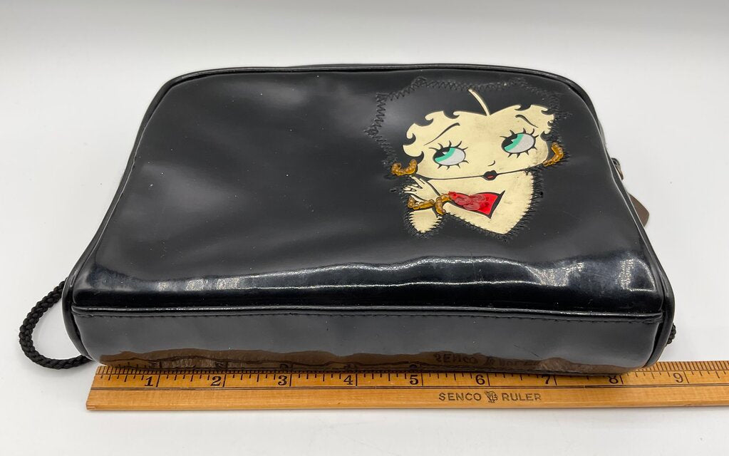 Vintage Betty Boop 1994 Black Vinyl Purse/Handbag /sb