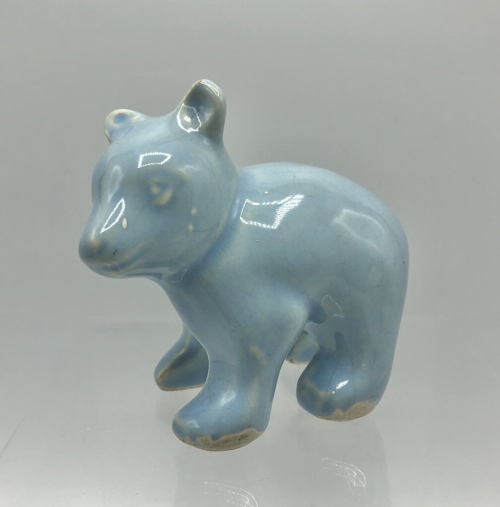 Vtg 1940’s Shawnee Pottery Miniature Blue Bear /b
