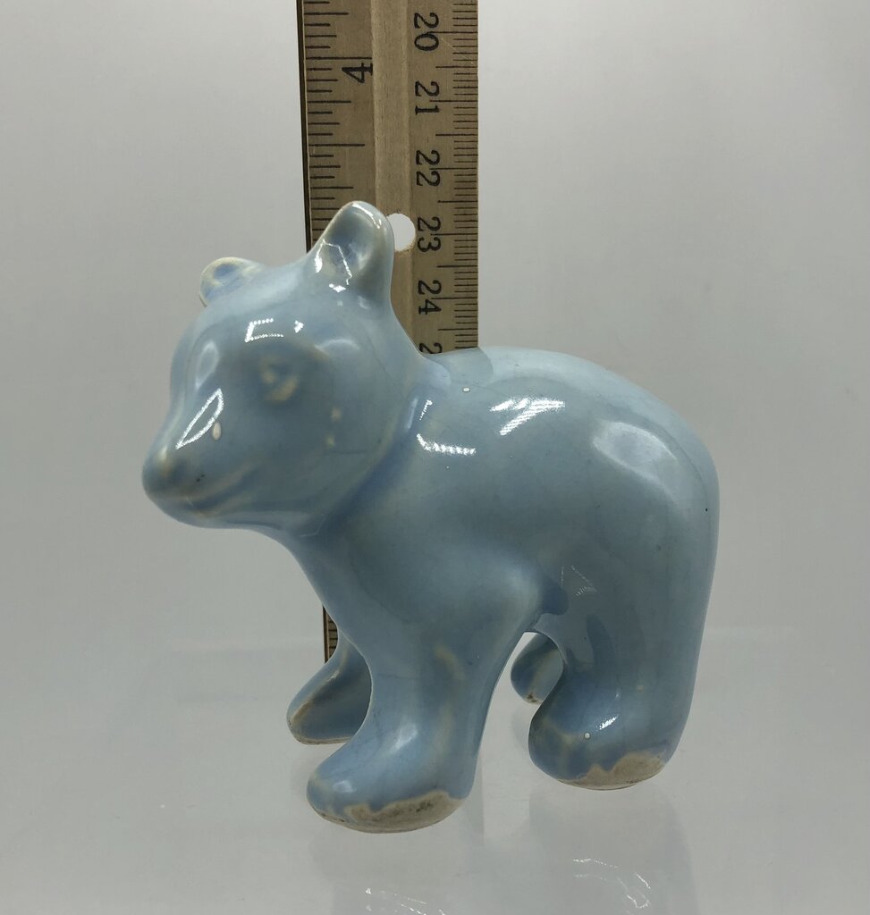 Vtg 1940’s Shawnee Pottery Miniature Blue Bear /b