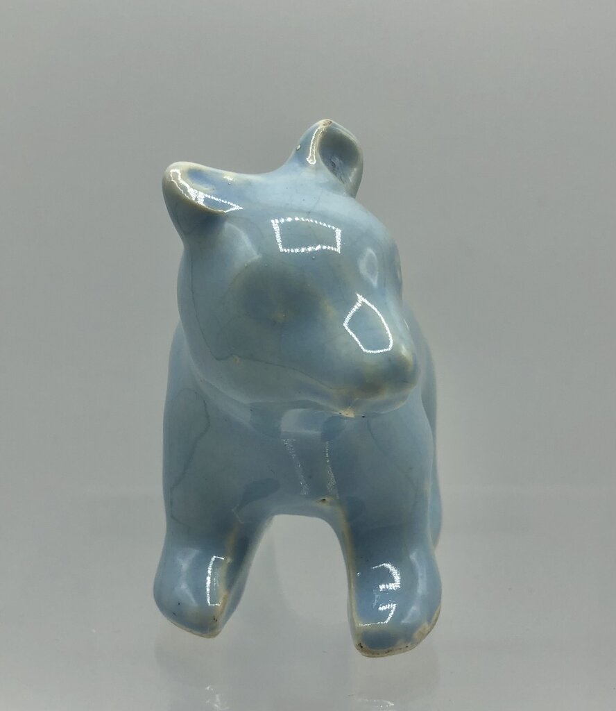 Vtg 1940’s Shawnee Pottery Miniature Blue Bear /b