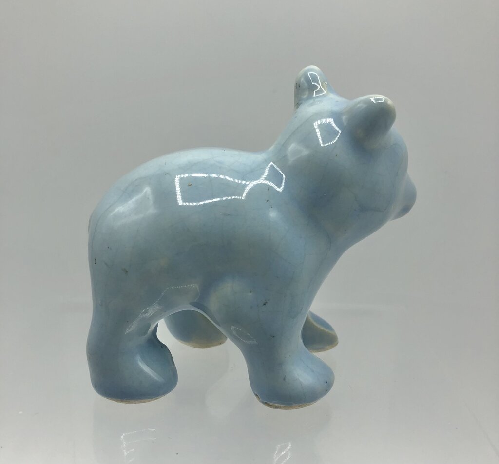 Vtg 1940’s Shawnee Pottery Miniature Blue Bear /b