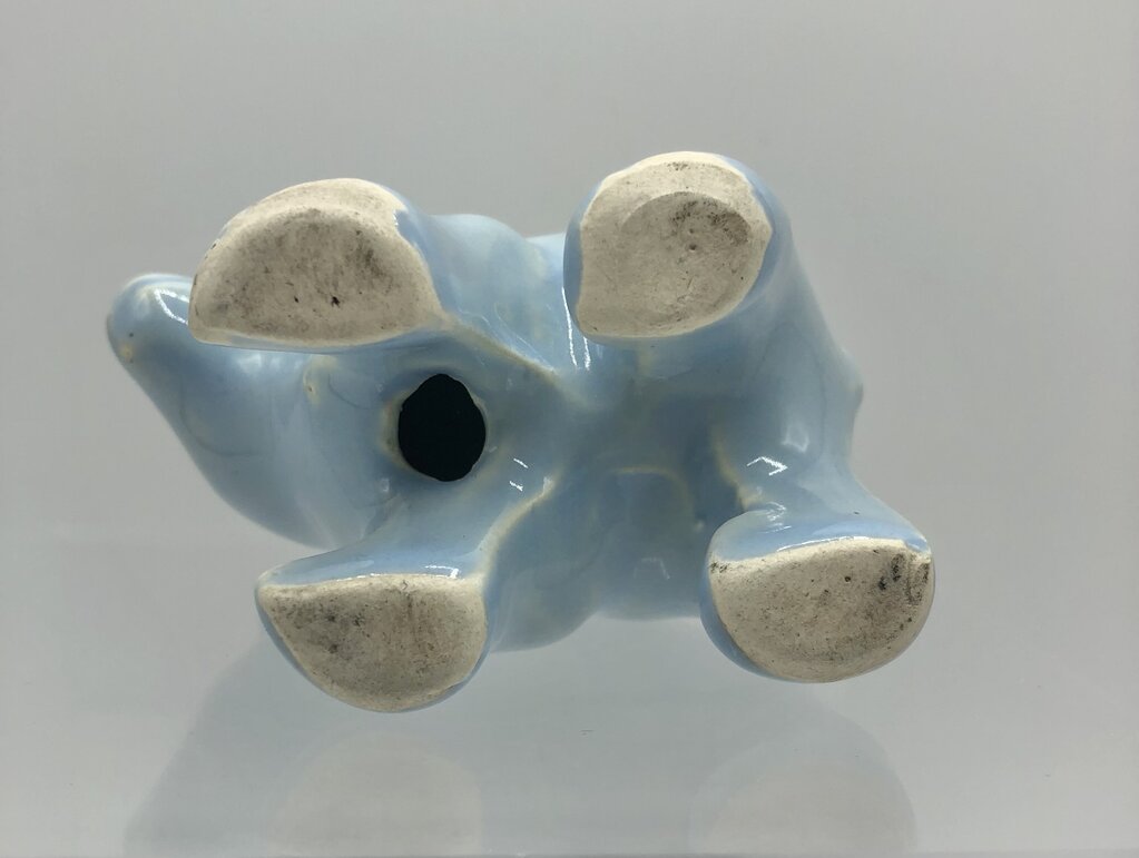 Vtg 1940’s Shawnee Pottery Miniature Blue Bear /b