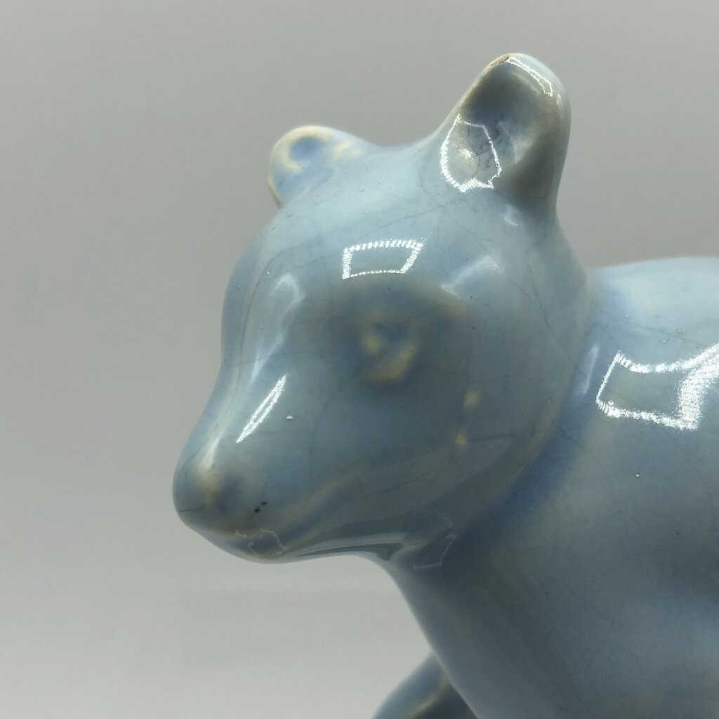 Vtg 1940’s Shawnee Pottery Miniature Blue Bear /b