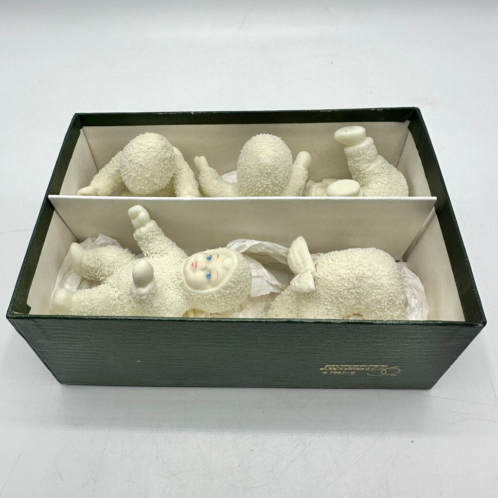 Vintage Dept56 Snowbabies “Tumbling In The Snow” 7957-0 Set of 5 Figurines in Original Box /cb