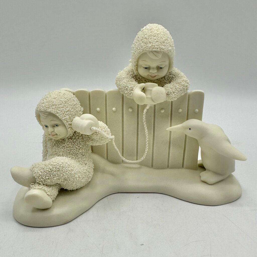 Lot of 3 Department 56 Snowbabies Figurines w/Boxes Snow Angels, Deer Friends, Burning Up The Lines /cb