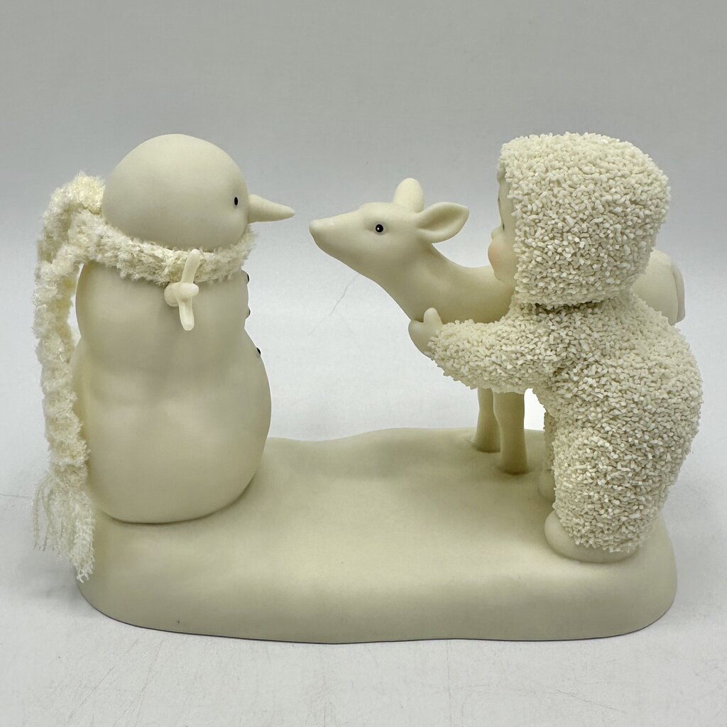 Lot of 3 Department 56 Snowbabies Figurines w/Boxes Snow Angels, Deer Friends, Burning Up The Lines /cb