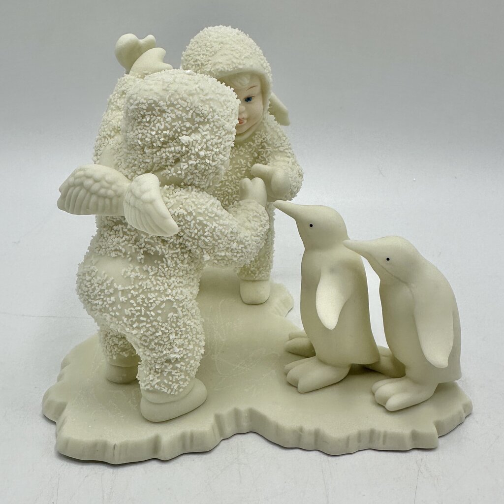 Lot of 2 Vintage Department 56 Snowbabies Figurines Playing Games Is Fun, We Make A Great Pair /cb