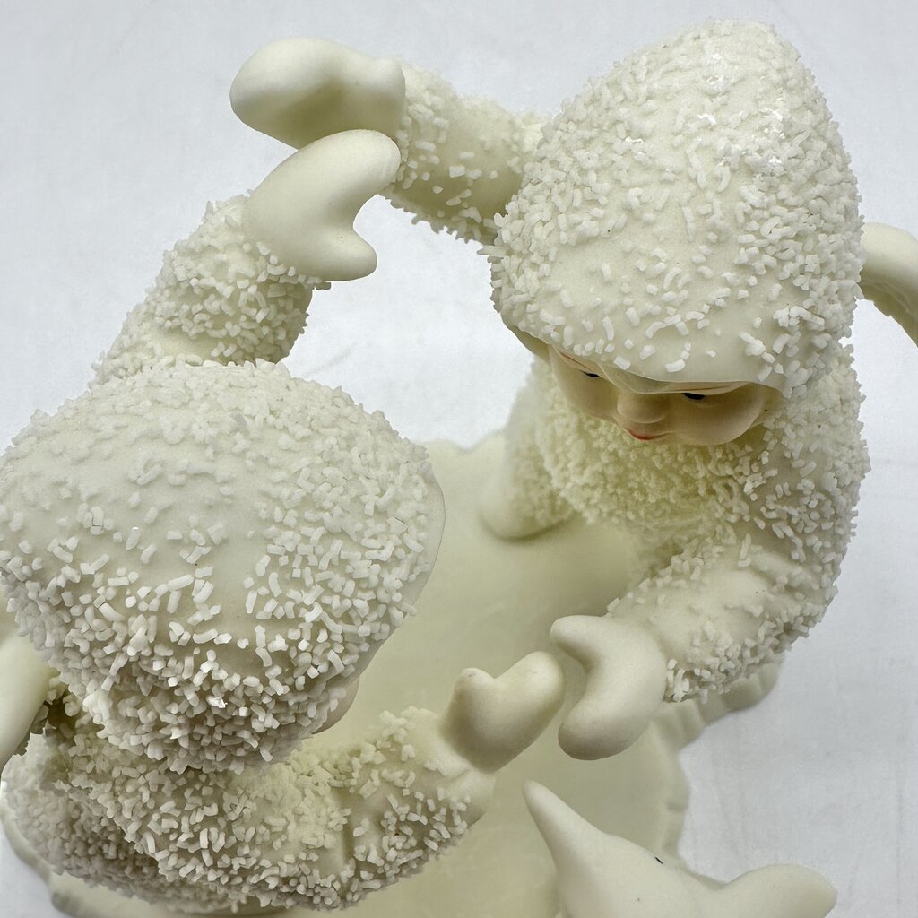 Lot of 2 Vintage Department 56 Snowbabies Figurines Playing Games Is Fun, We Make A Great Pair /cb