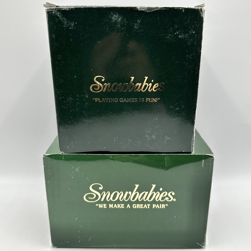 Lot of 2 Vintage Department 56 Snowbabies Figurines Playing Games Is Fun, We Make A Great Pair /cb