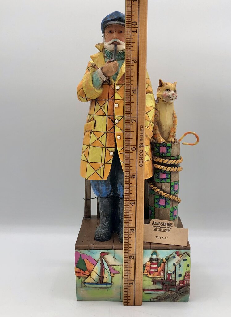 Jim Shore Shorelights 2004 "Old Salt" Sea Captain w/ Cat Figurine /b