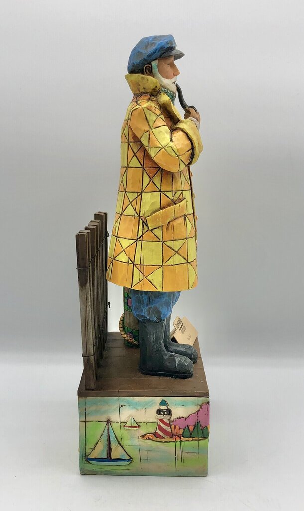 Jim Shore Shorelights 2004 "Old Salt" Sea Captain w/ Cat Figurine /b