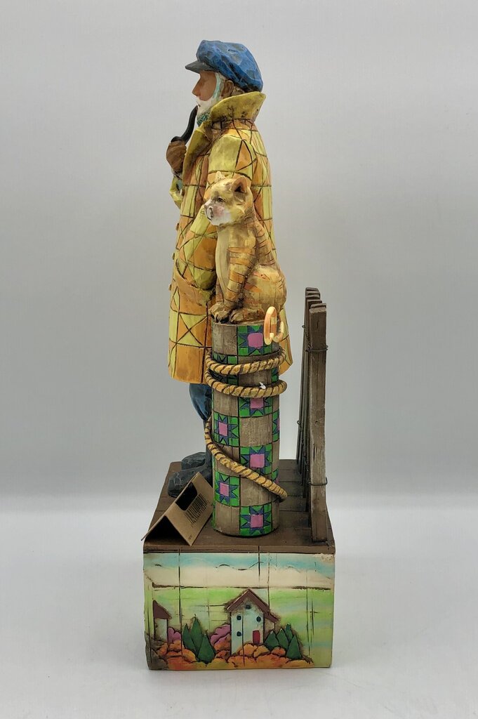 Jim Shore Shorelights 2004 "Old Salt" Sea Captain w/ Cat Figurine /b