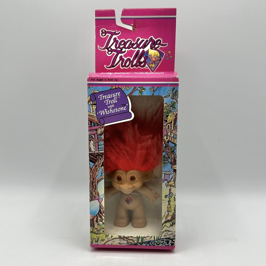 Vintage Ace Novelty Co. Treasure Troll With Wishstone Red Hair New In Box /cb