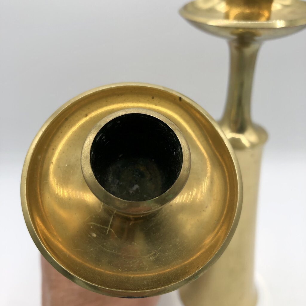 Pair 1950’s Jens Quistgaard Brass Candlesticks for Dan’s Denmark
