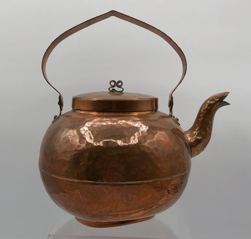 Vintage Hand Hammered Copper Teapot /b