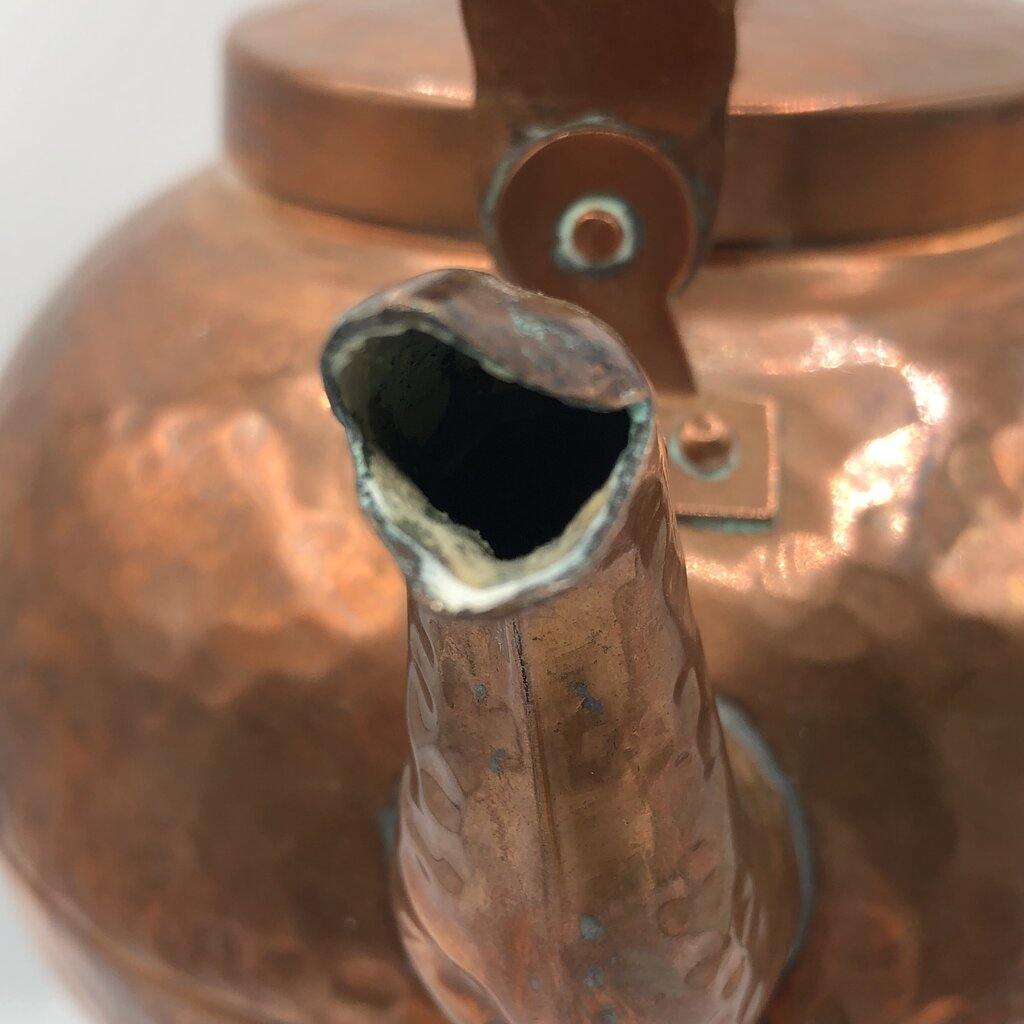 Vintage Hand Hammered Copper Teapot /b