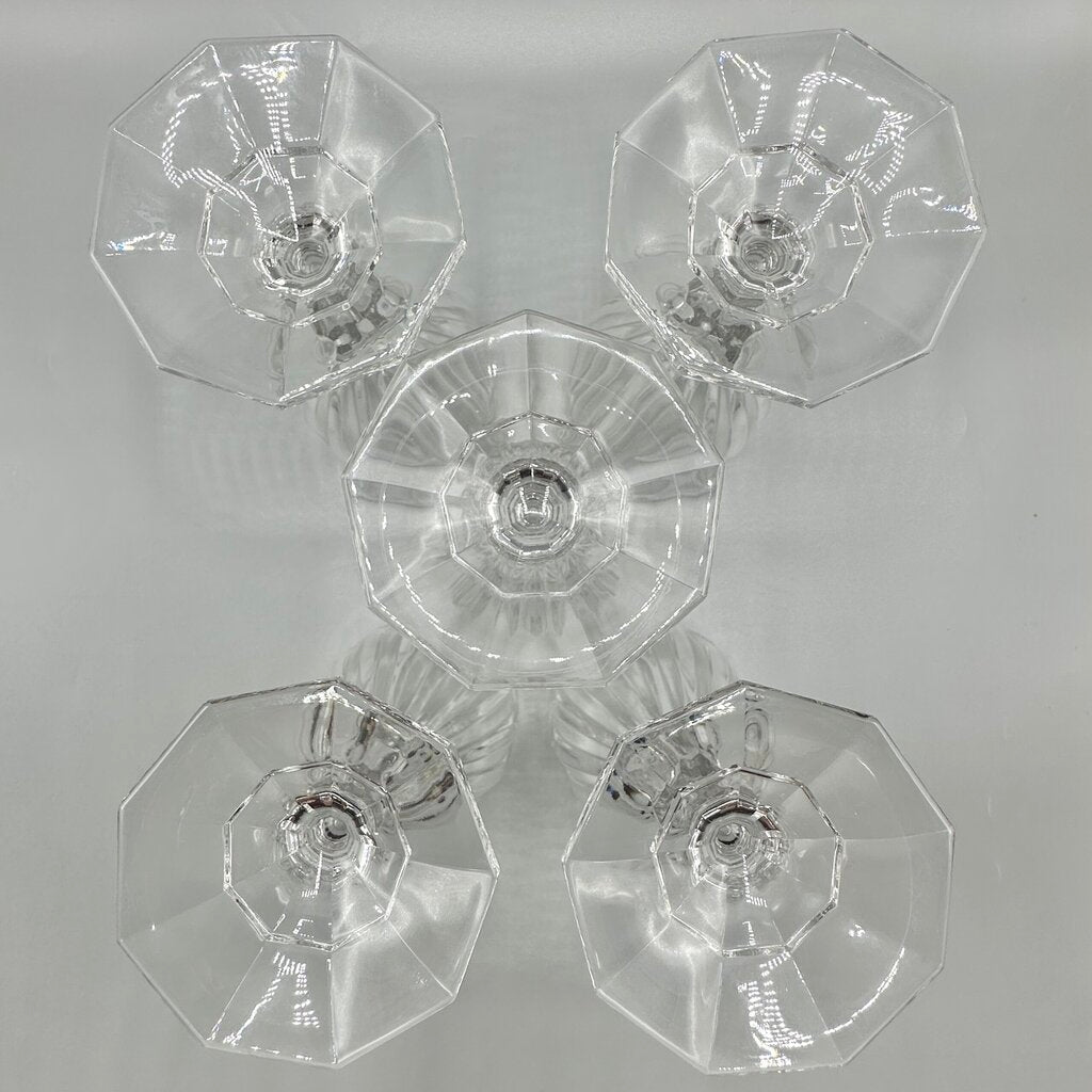Set of 5 Vintage Mikasa Richelieu 7 Inch Crystal Water Goblets /cb