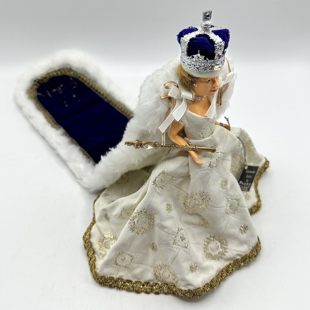Vintage 1960s Peggy Nisbet Doll Queen Elisabeth II In State Robes w/Box & Tag /cb