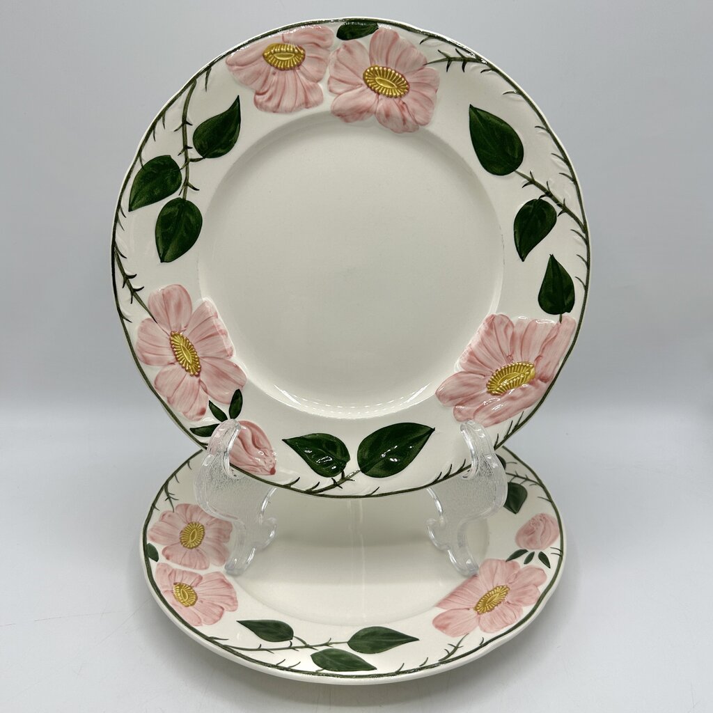 Set of 2 Vintage Villeroy & Boch Wild Rose 10 1/4” Dinner Plates Made in Germany /cb
