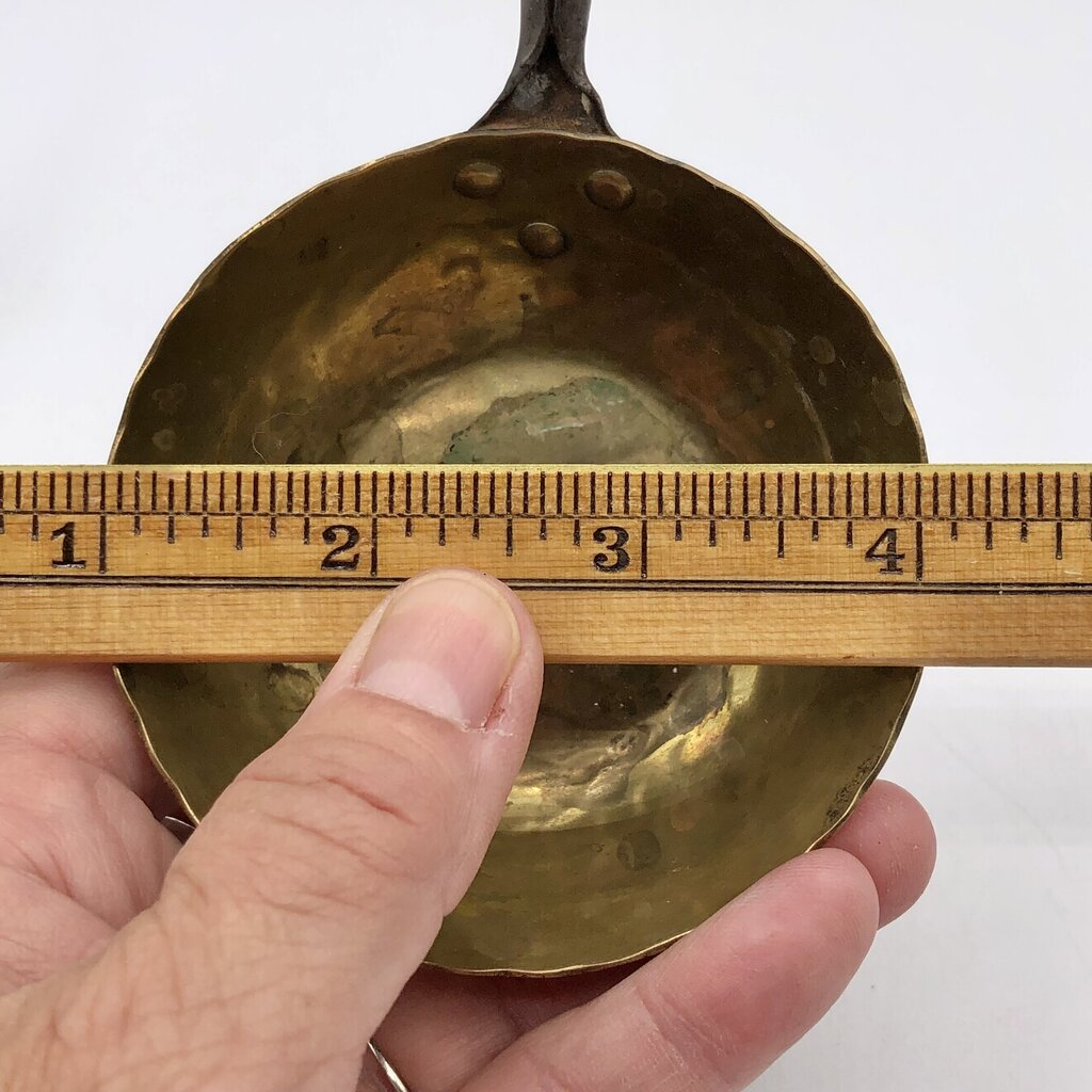 Small Antique Hand Forged Hammered Brass Ladle /b