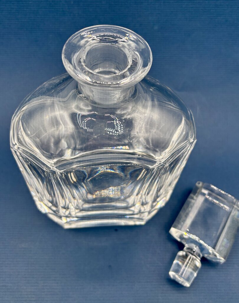 Orrefors Panel Cut 8” Crystal Decanter Signed /j