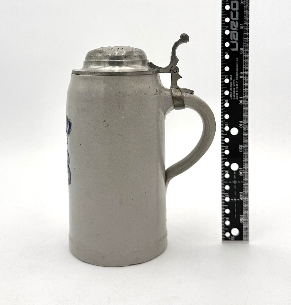 VTG Hofbrauhaus Munchen Salt Glaze Beer Stein With Pewter Lid