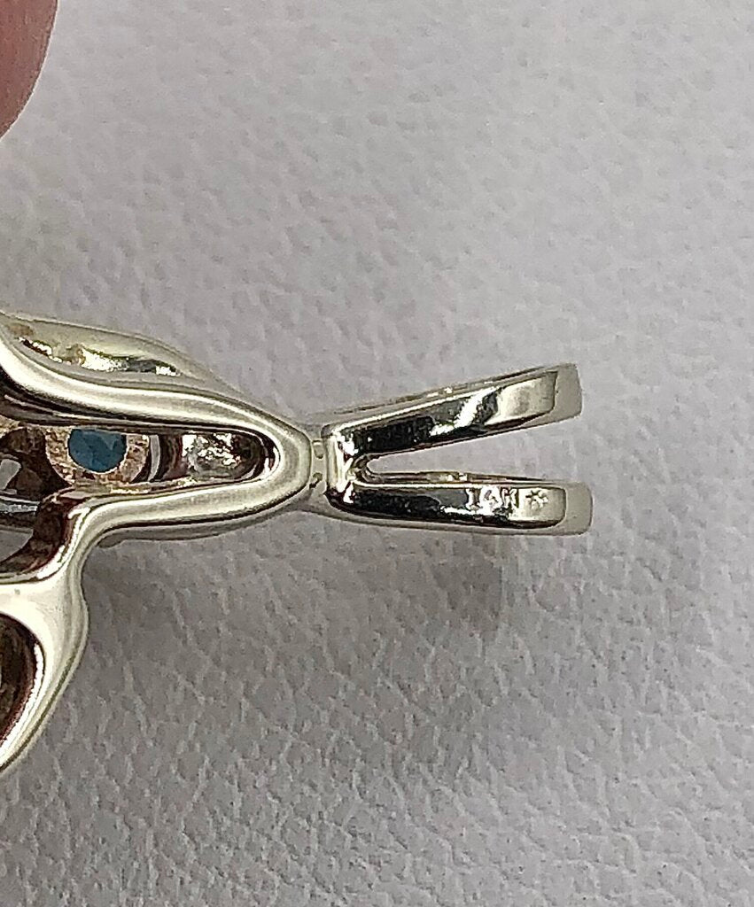 14K White Gold & Multicolor Gemstone Pendant /b