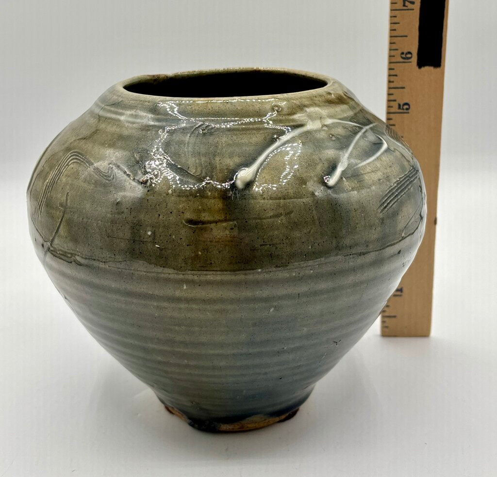 Studio Pottery Jar Surface Decoration Signed /j