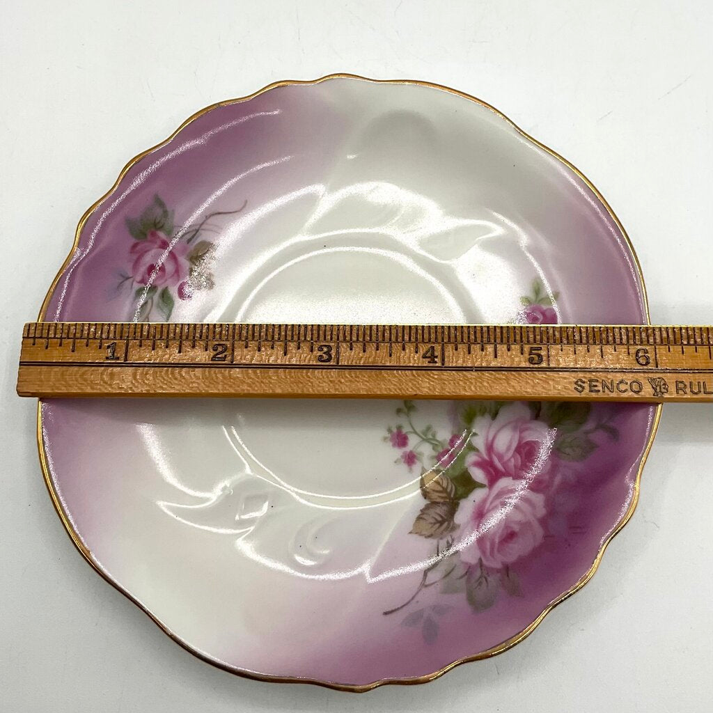 Antique Hand Painted Lefton Heavenly Rose Teacup and Saucer /f