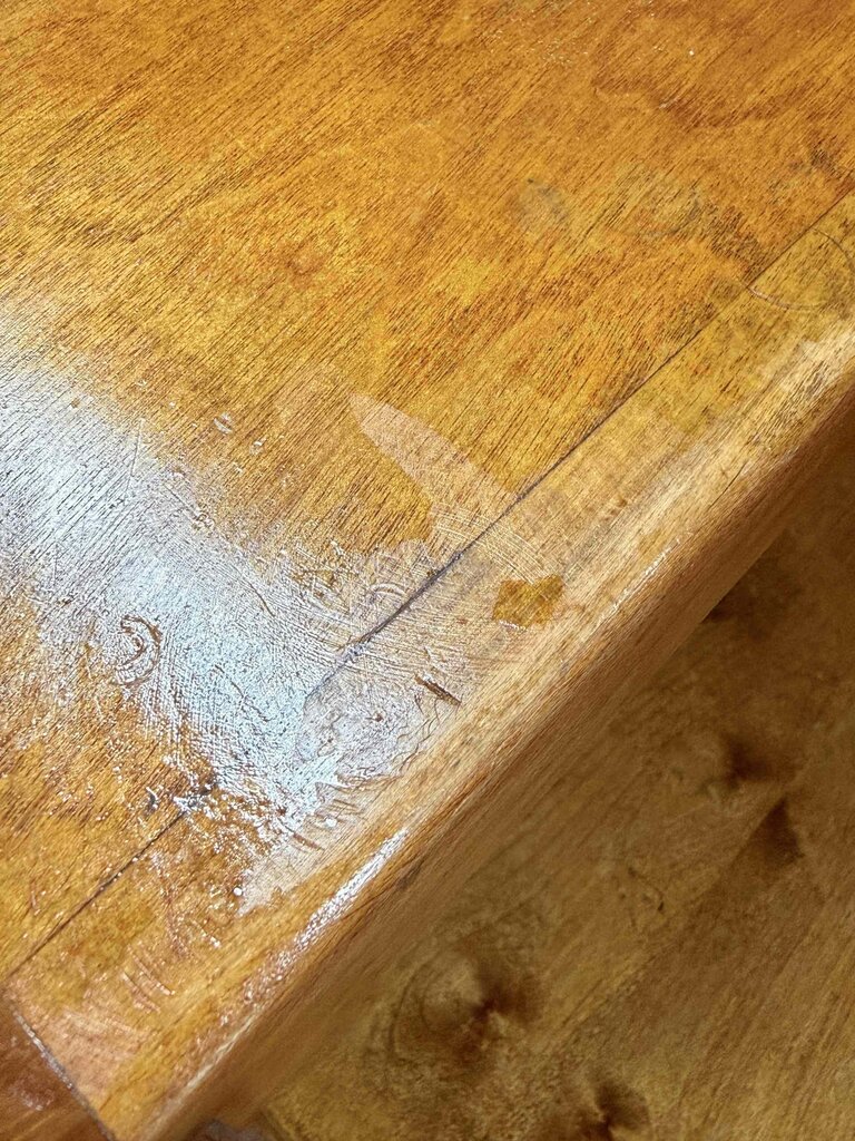 VTG Solid Wood Desk with Horse Head Drawer Pulls